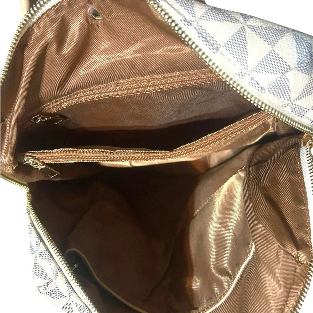 Backpack Satchel Shoulder Bag Purse with Wallet‎ Cream White